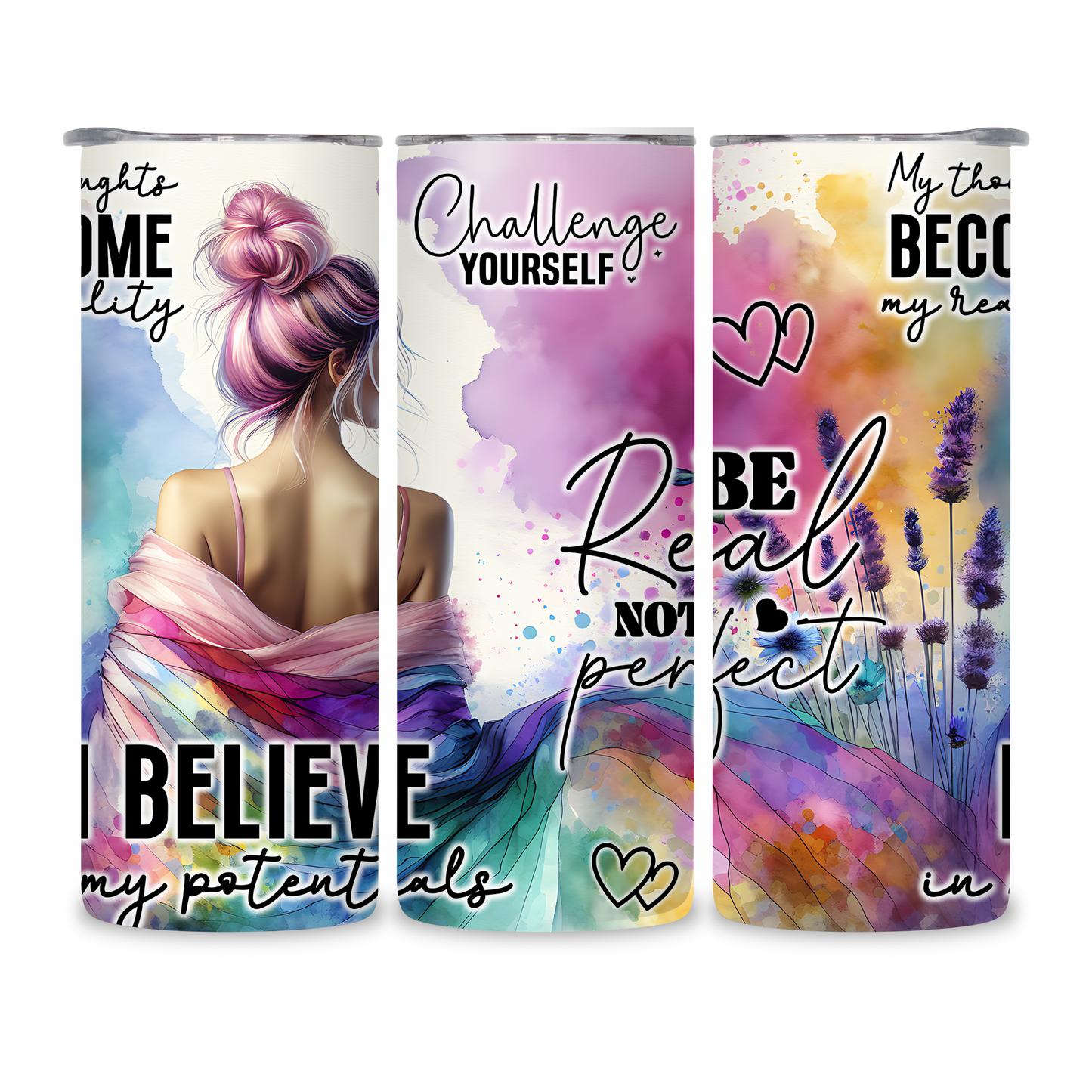 20 OZ Animated Positive Affirmations Stainless Steel Tumblers
