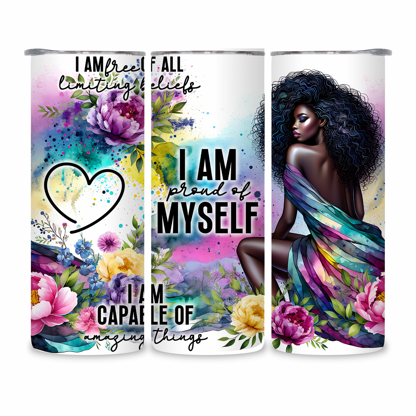 20 OZ Animated Positive Affirmations Stainless Steel Tumblers