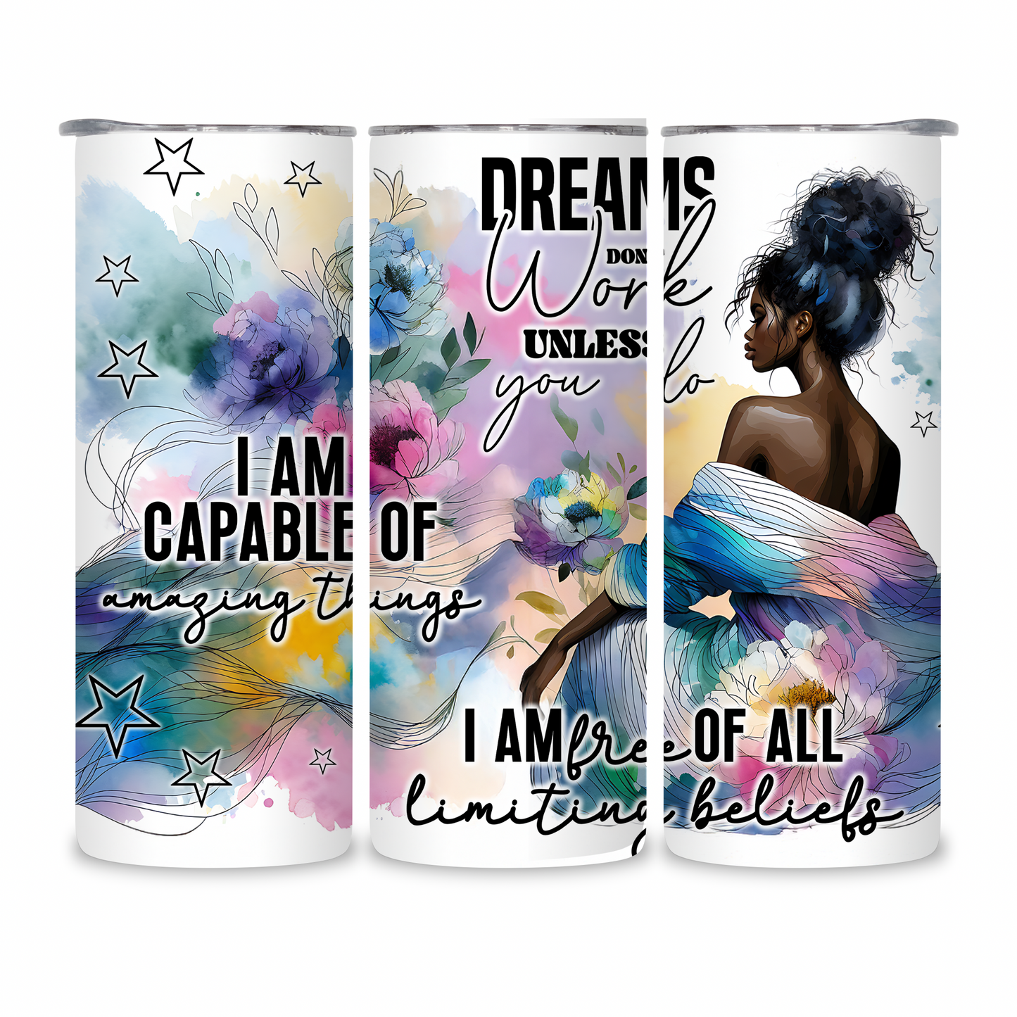 20 OZ Animated Positive Affirmations Stainless Steel Tumblers
