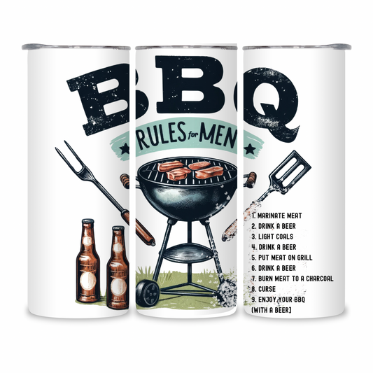 20 OZ Bbq Rules For Men Stainless Steel Tumbler