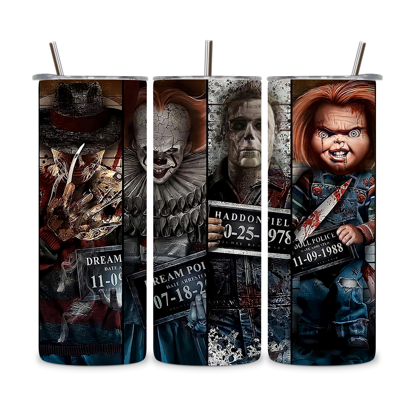 20 OZ Horror Characters Stainless Steel Tumblers