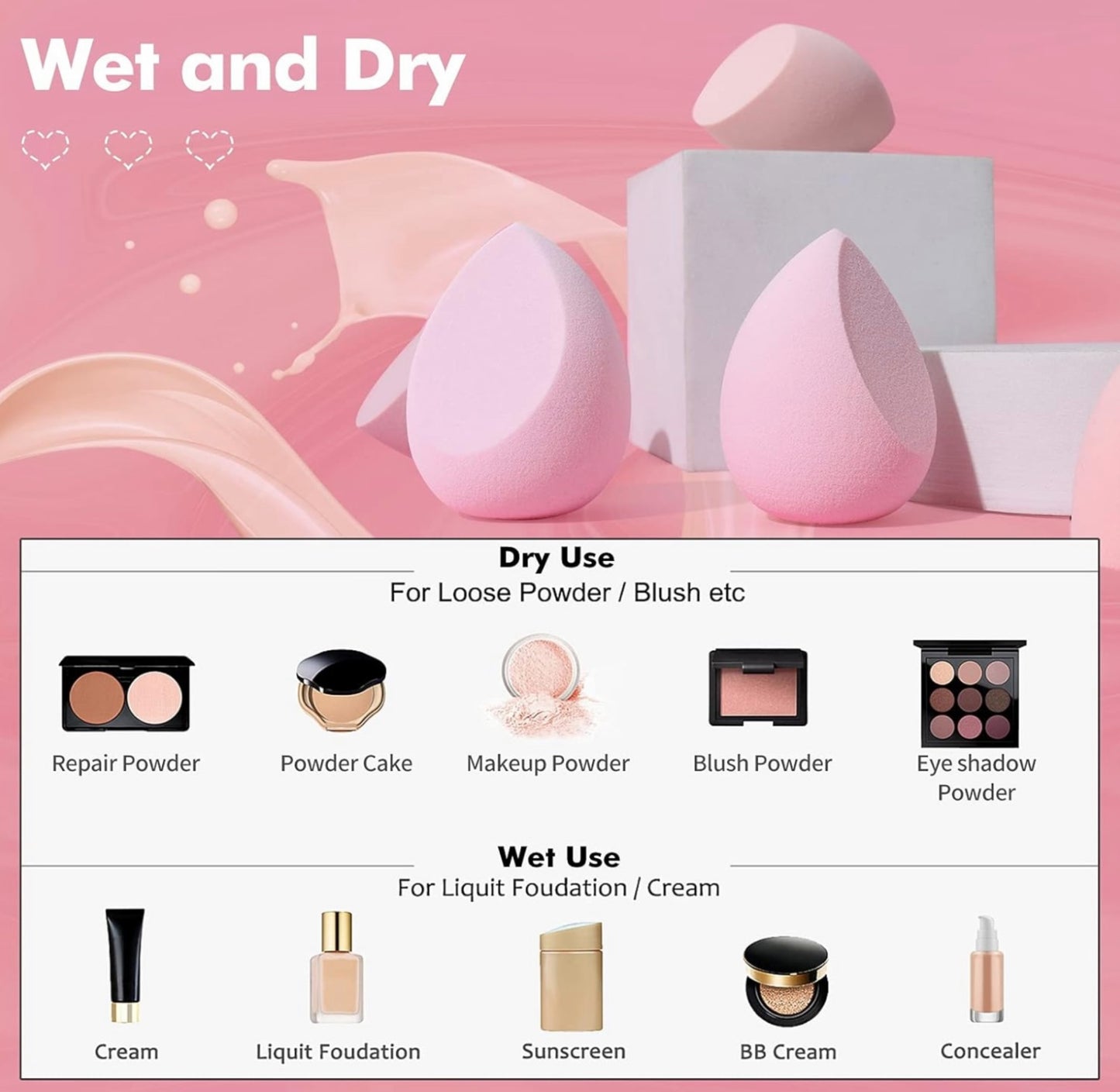 15 Piece Assorted Sponge and Powder Puff Set