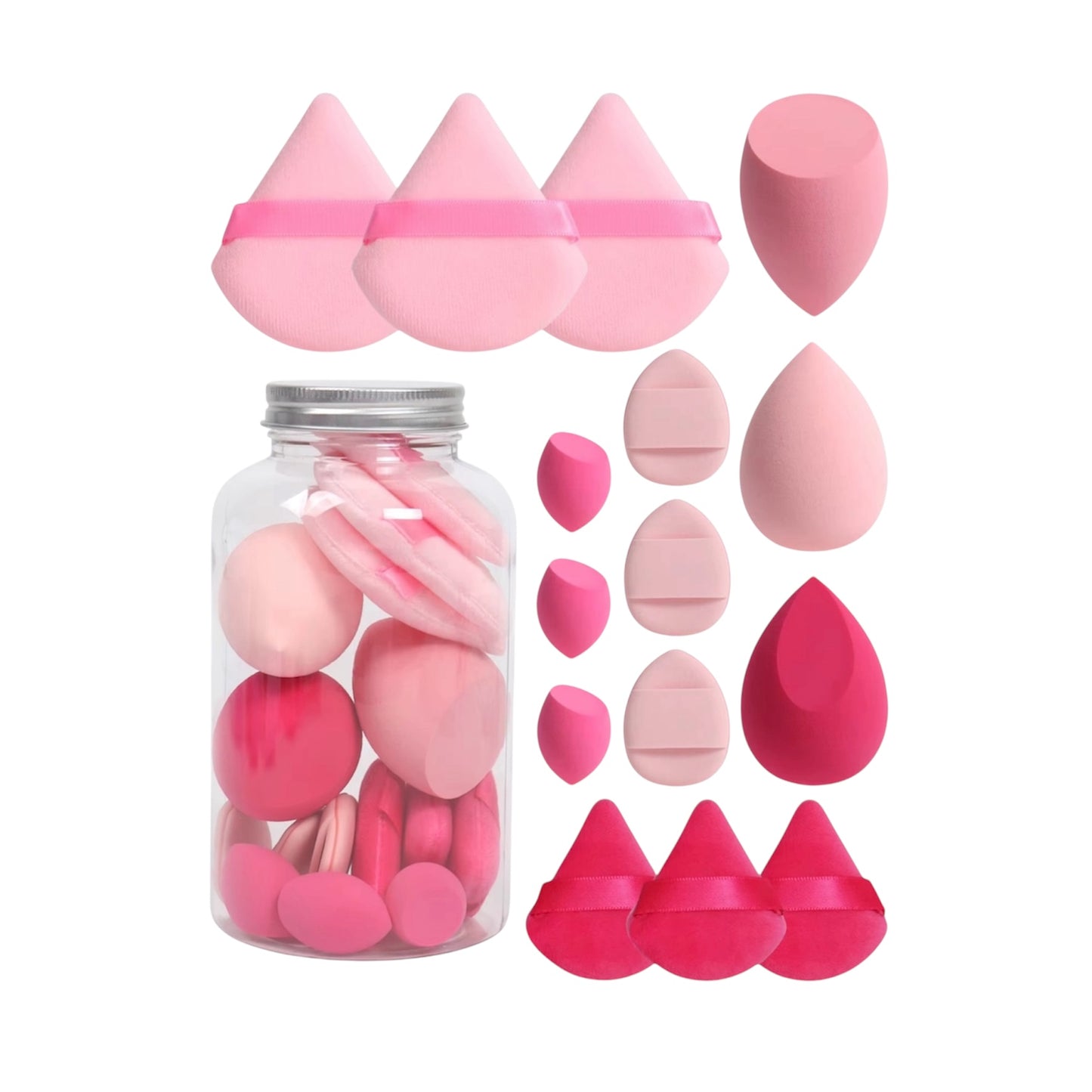 15 Piece Assorted Sponge and Powder Puff Set