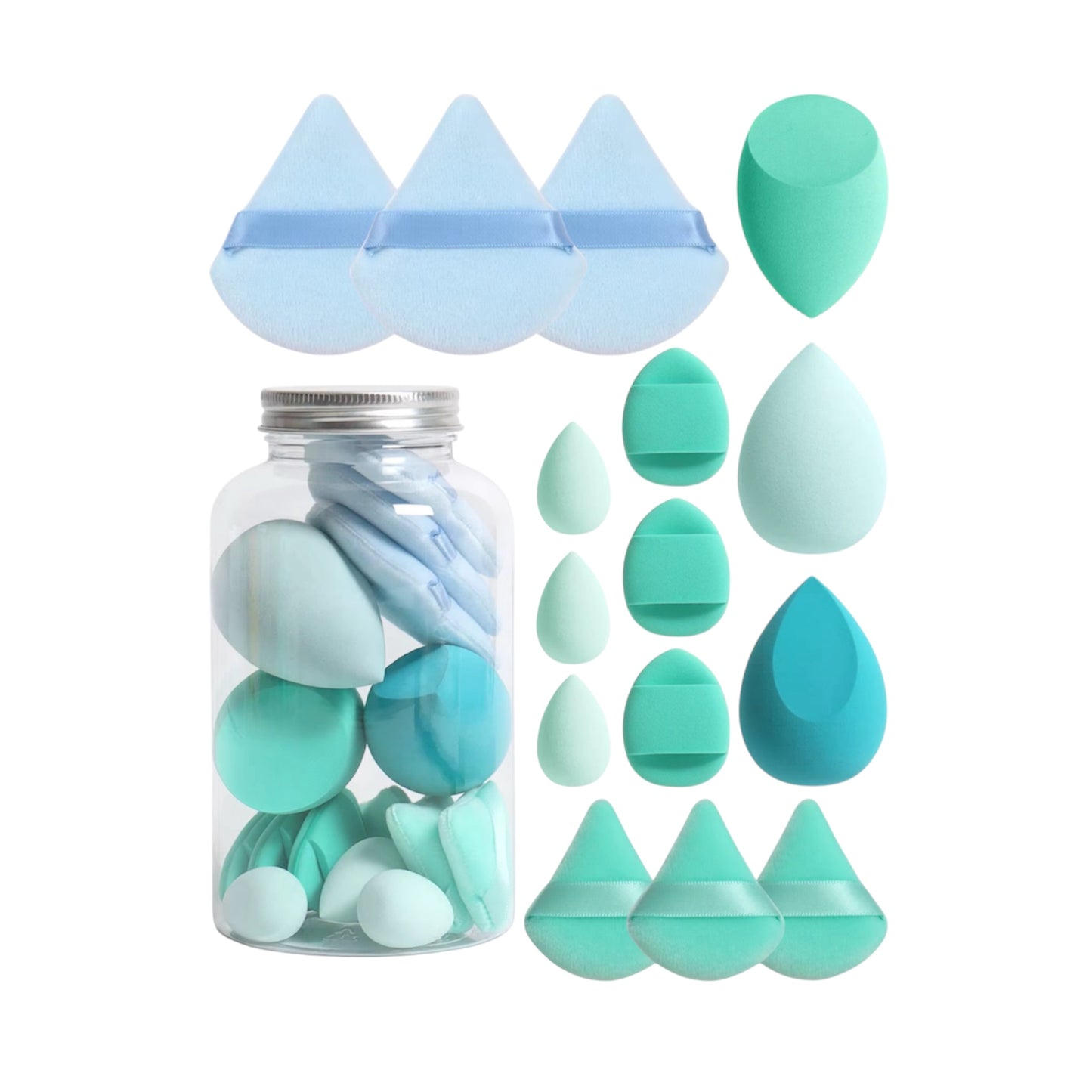 15 Piece Assorted Sponge and Powder Puff Set