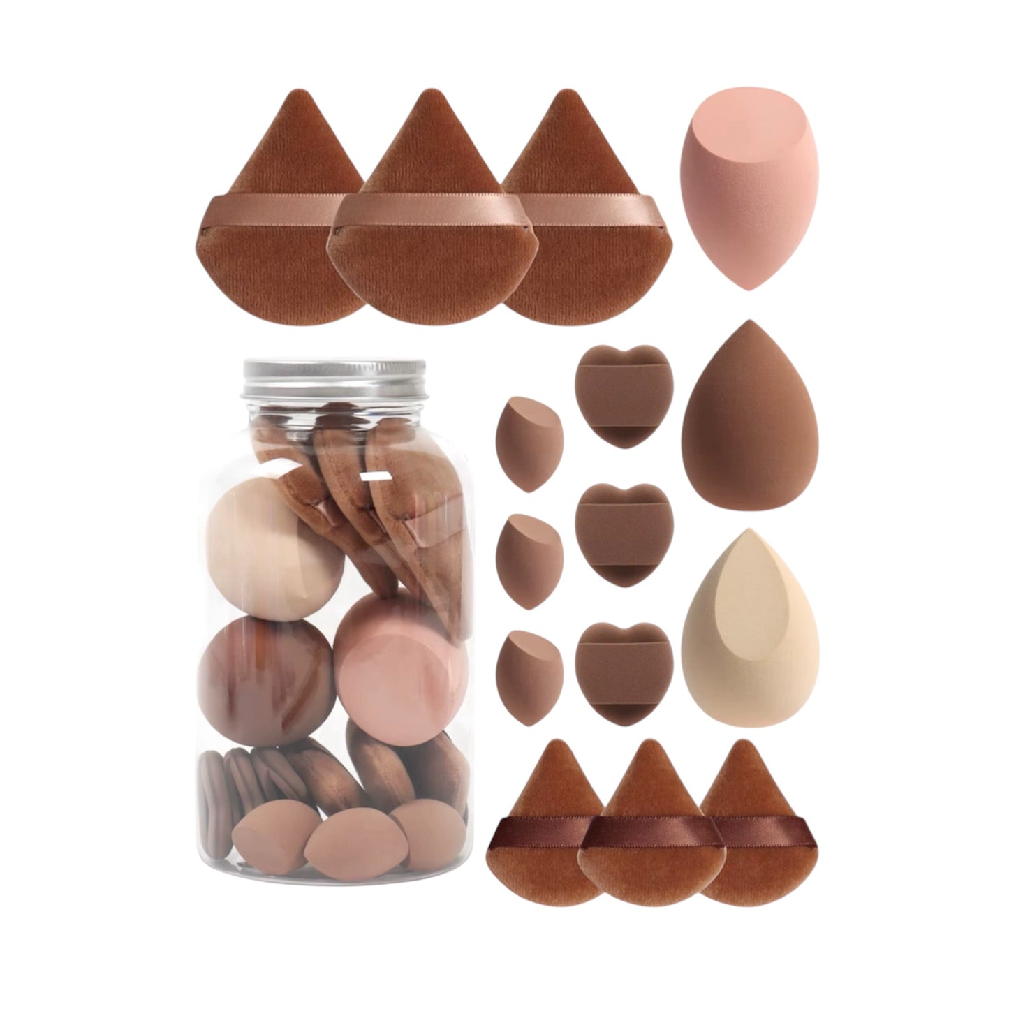 15 Piece Assorted Sponge and Powder Puff Set