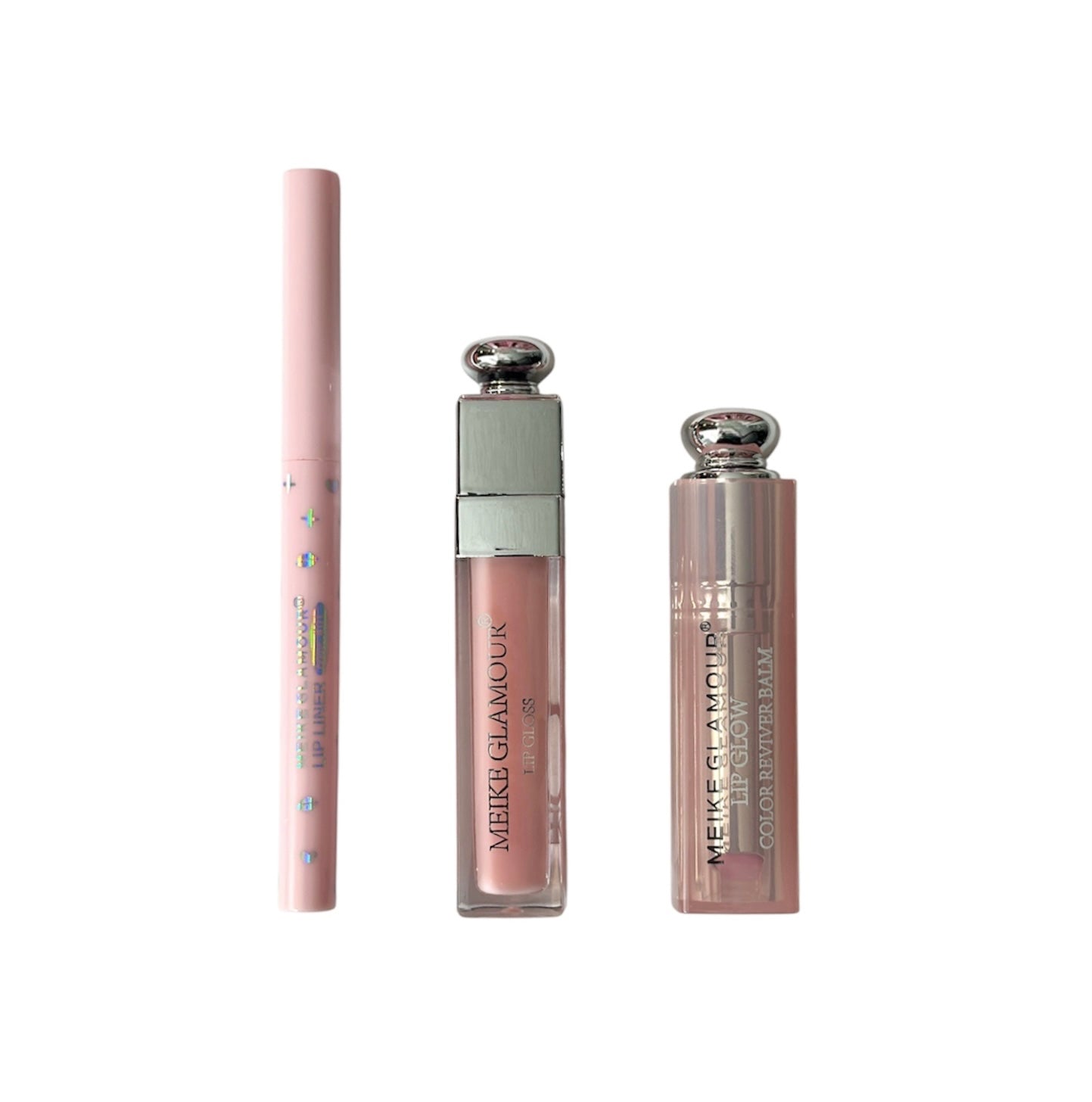 Meike Glamour Crystal Glaze 3 in 1 Lip Glow Set