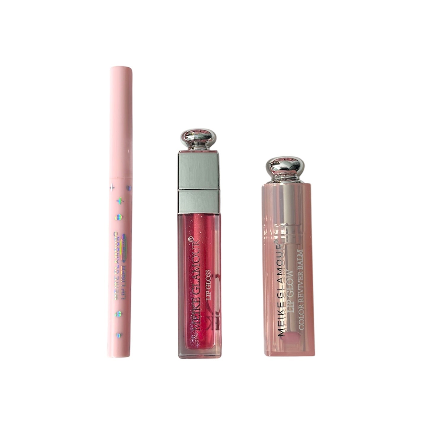 Meike Glamour Crystal Glaze 3 in 1 Lip Glow Set