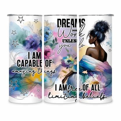 20 OZ Animated Positive Affirmations Stainless Steel Tumblers