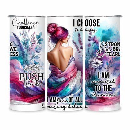 20 OZ Animated Positive Affirmations Stainless Steel Tumblers
