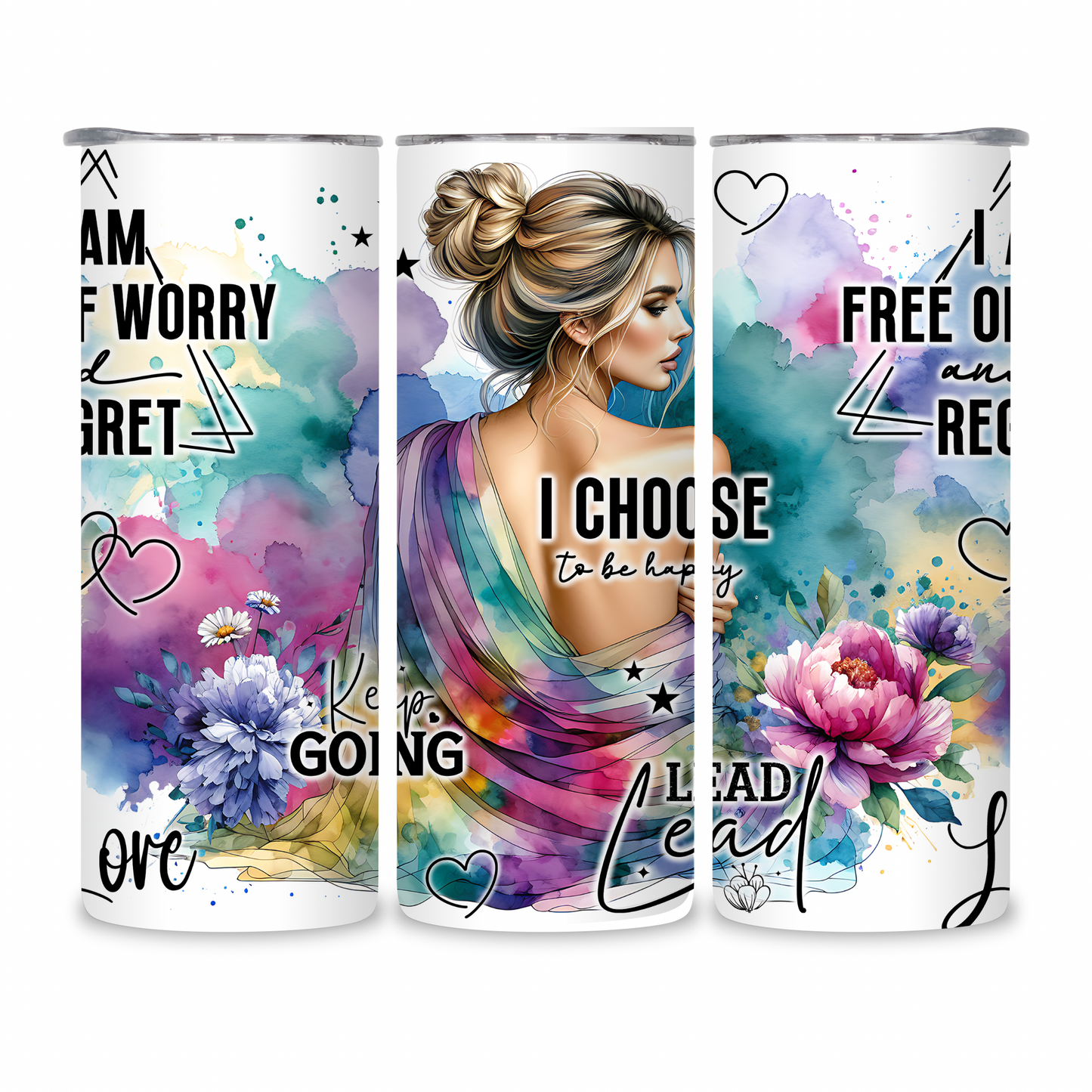 20 OZ Animated Positive Affirmations Stainless Steel Tumblers