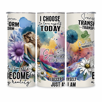 20 OZ Animated Positive Affirmations Stainless Steel Tumblers