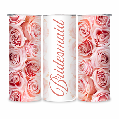 20 OZ Floral Bridesmaid Stainless Steel Tumblers