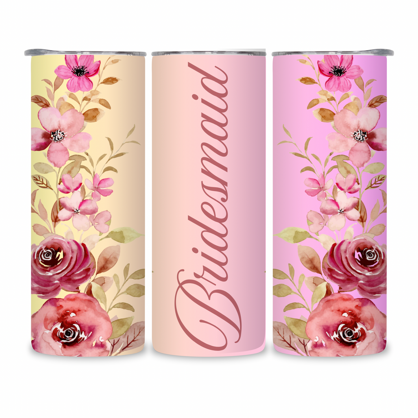 20 OZ Floral Bridesmaid Stainless Steel Tumblers