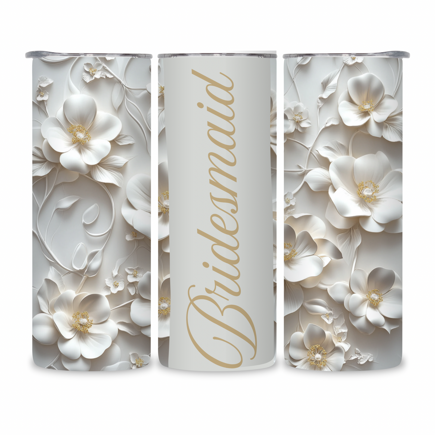 20 OZ Floral Bridesmaid Stainless Steel Tumblers