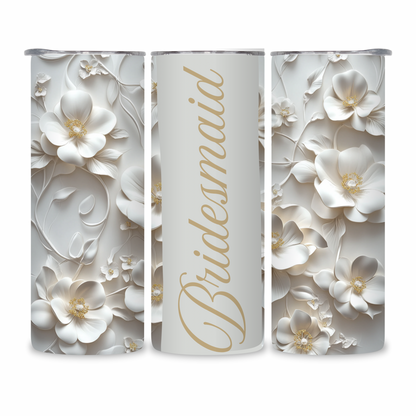 20 OZ Floral Bridesmaid Stainless Steel Tumblers