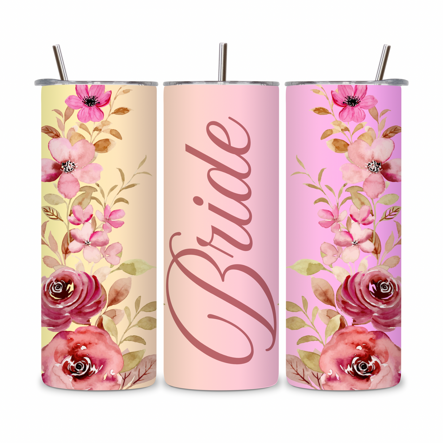 20 OZ Floral Bride Stainless Steel Tumblers