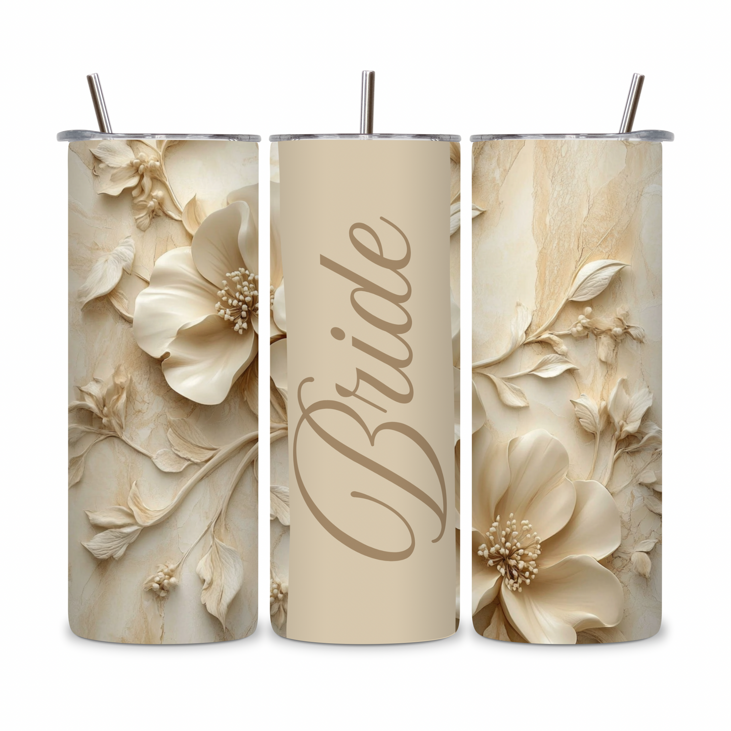 20 OZ Floral Bride Stainless Steel Tumblers