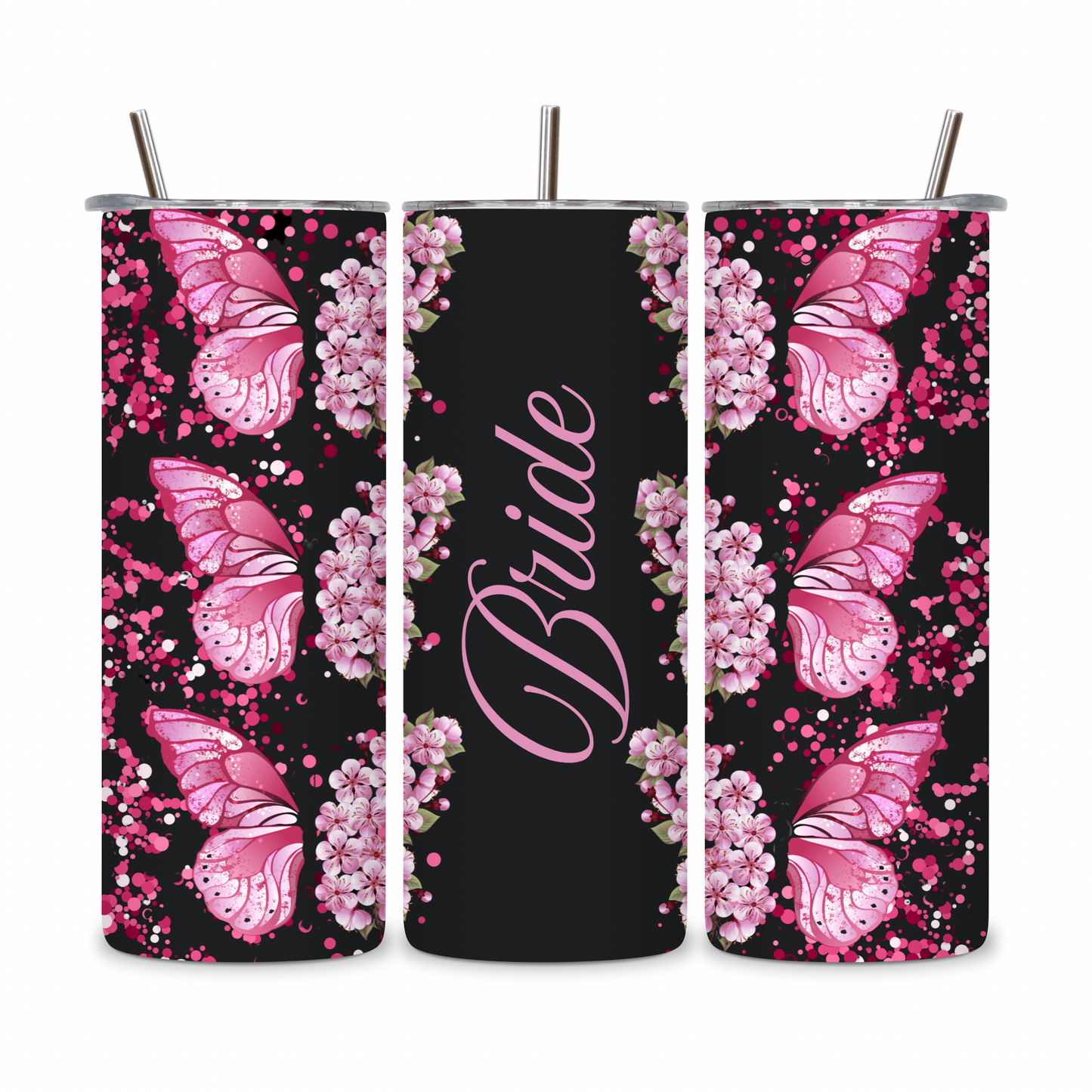 20 OZ Floral Bride Stainless Steel Tumblers