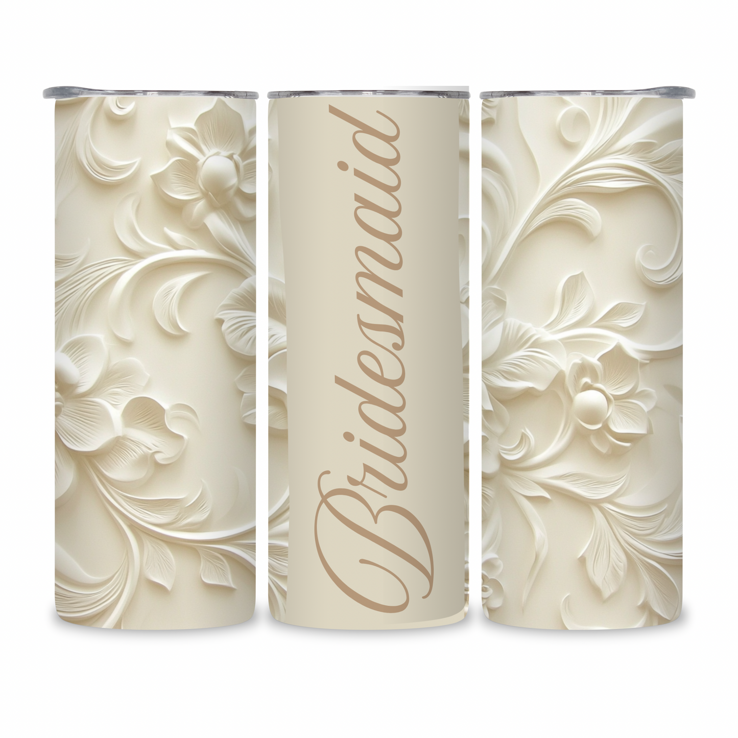 20 OZ Floral Bridesmaid Stainless Steel Tumblers