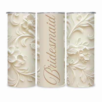 20 OZ Floral Bridesmaid Stainless Steel Tumblers