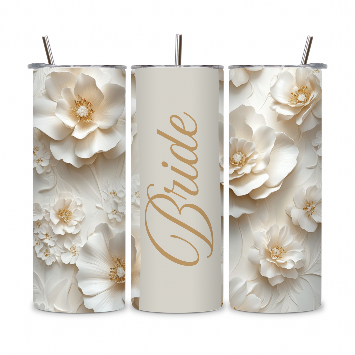 20 OZ Floral Bride Stainless Steel Tumblers