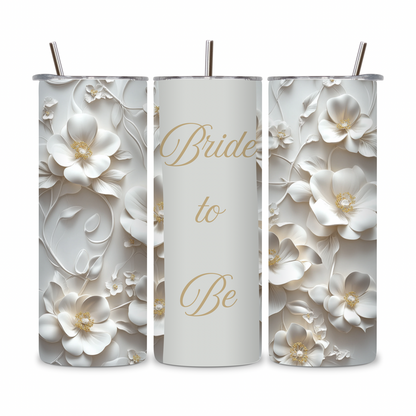20 OZ Floral Bride Stainless Steel Tumblers