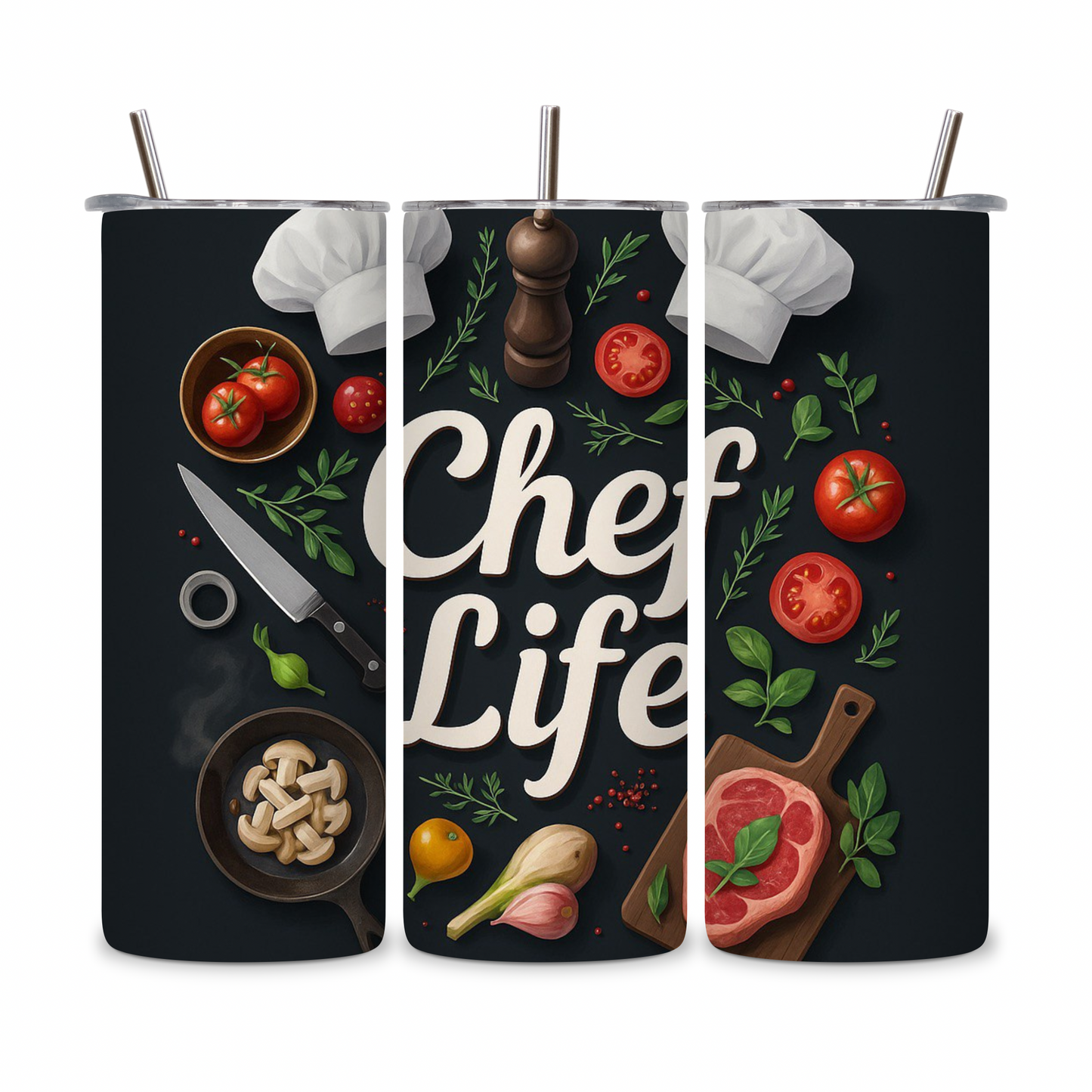 20 OZ Chef Life Stainless Steel Tumblers