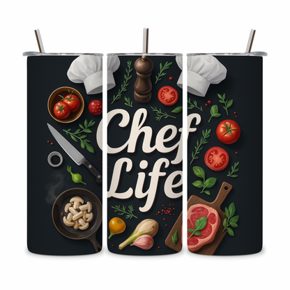 20 OZ Chef Life Stainless Steel Tumblers