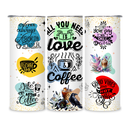 20 OZ Coffee Design Stainless Steel Tumblers