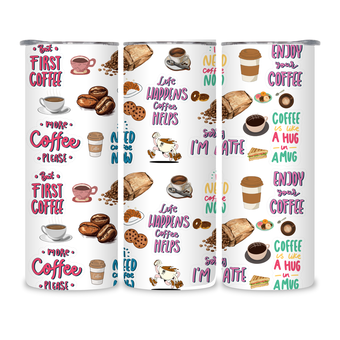 20 OZ Coffee Design Stainless Steel Tumblers