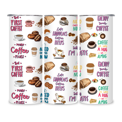 20 OZ Coffee Design Stainless Steel Tumblers