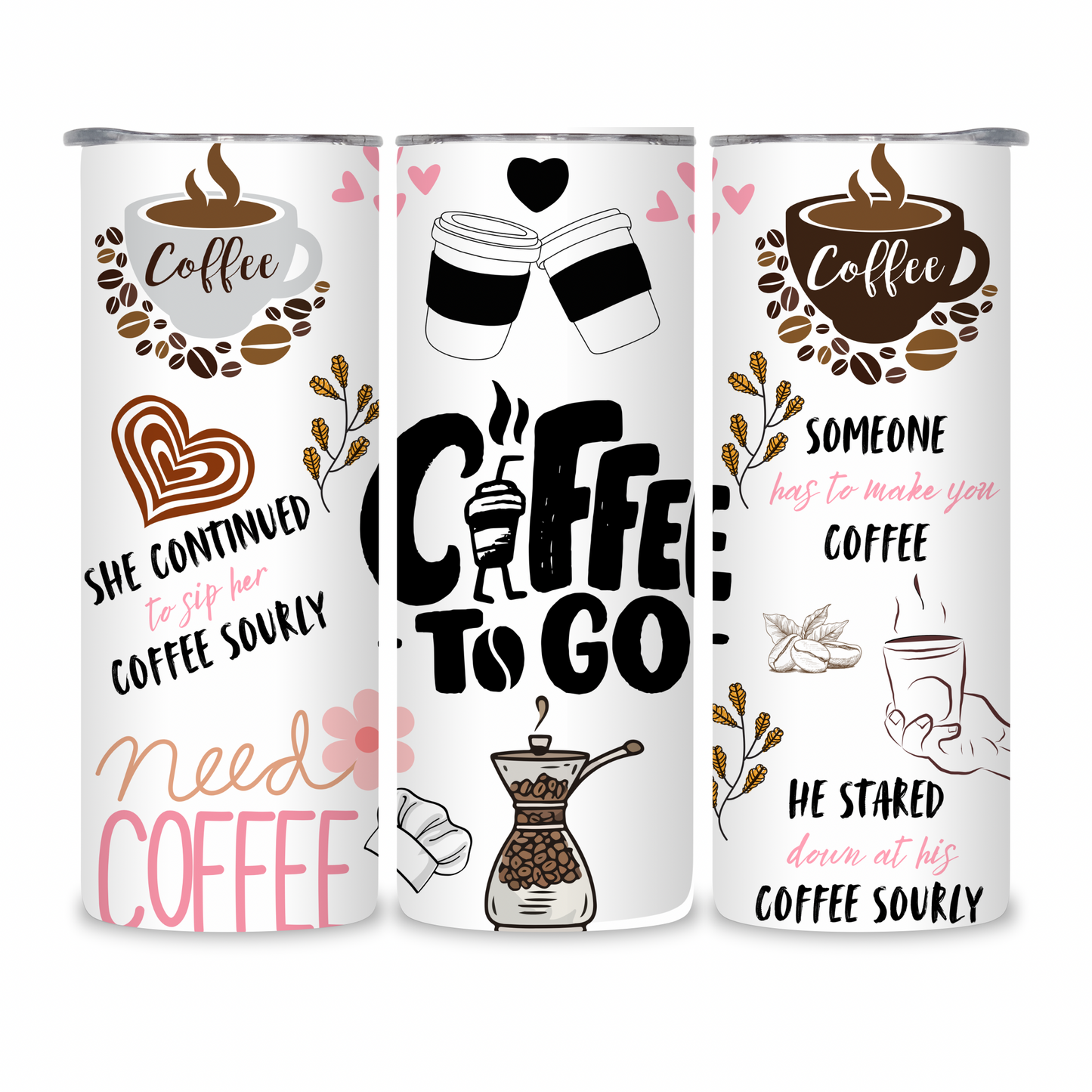 20 OZ Coffee Design Stainless Steel Tumblers