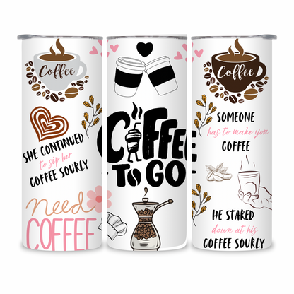 20 OZ Coffee Design Stainless Steel Tumblers