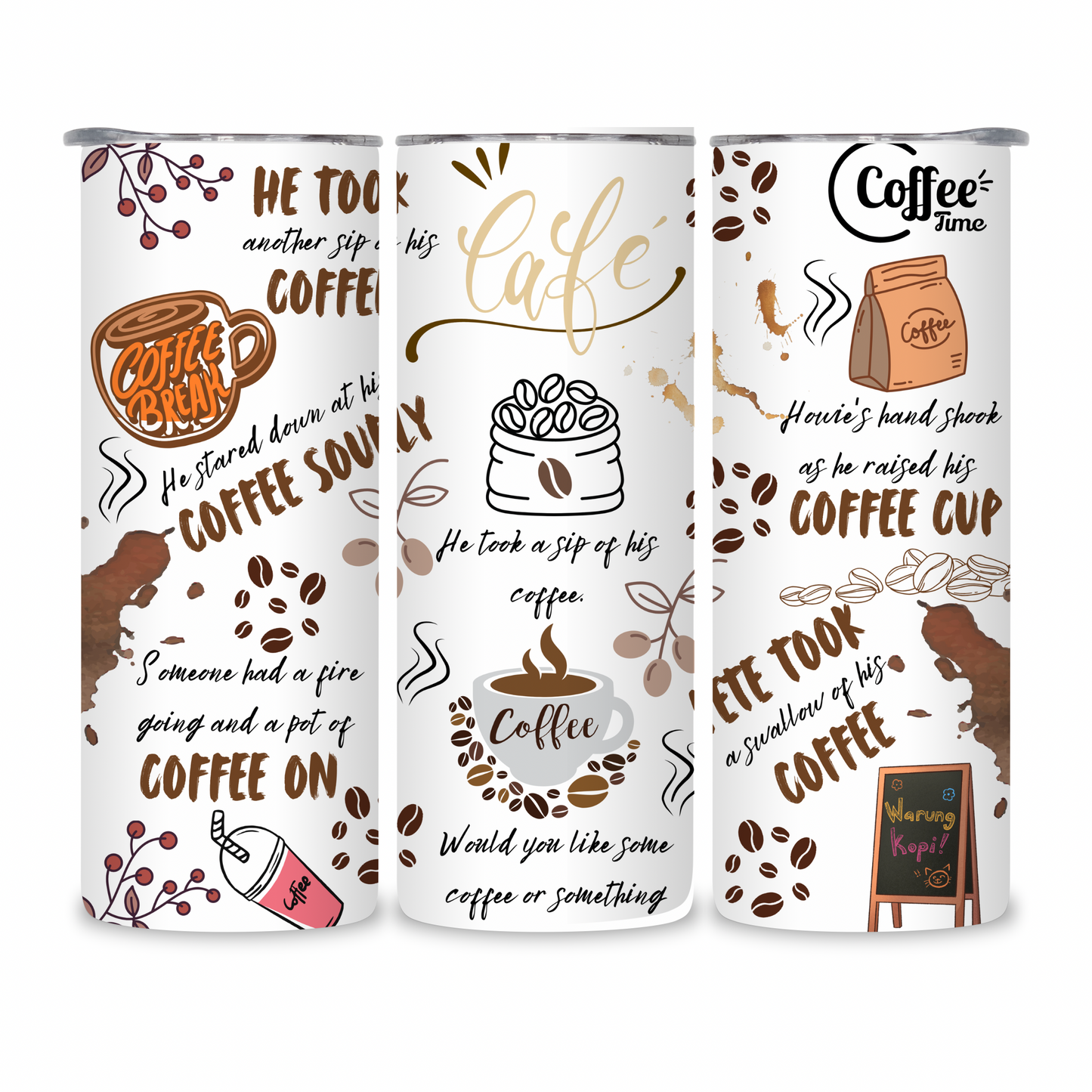 20 OZ Coffee Design Stainless Steel Tumblers