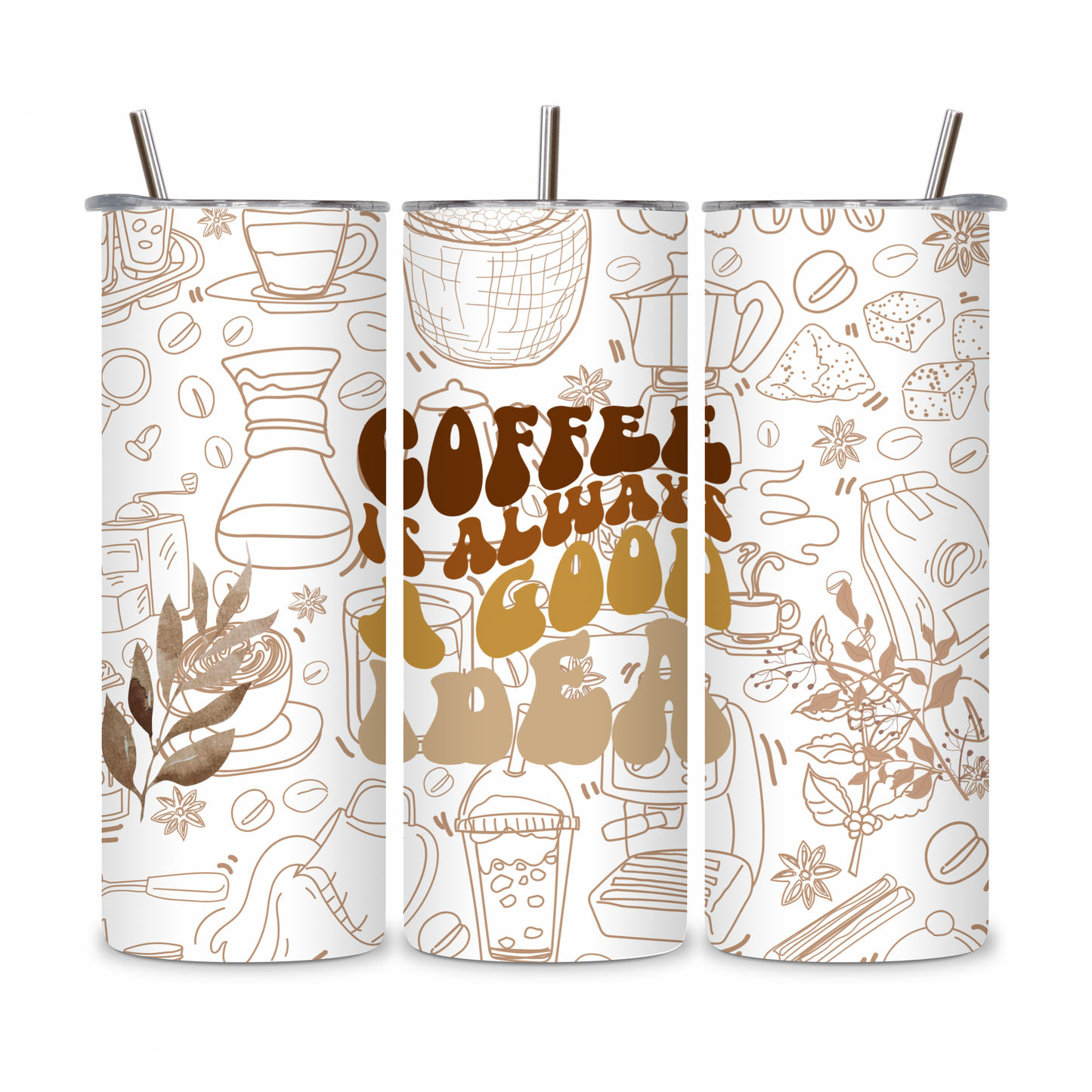 20 OZ Coffee Design Stainless Steel Tumblers