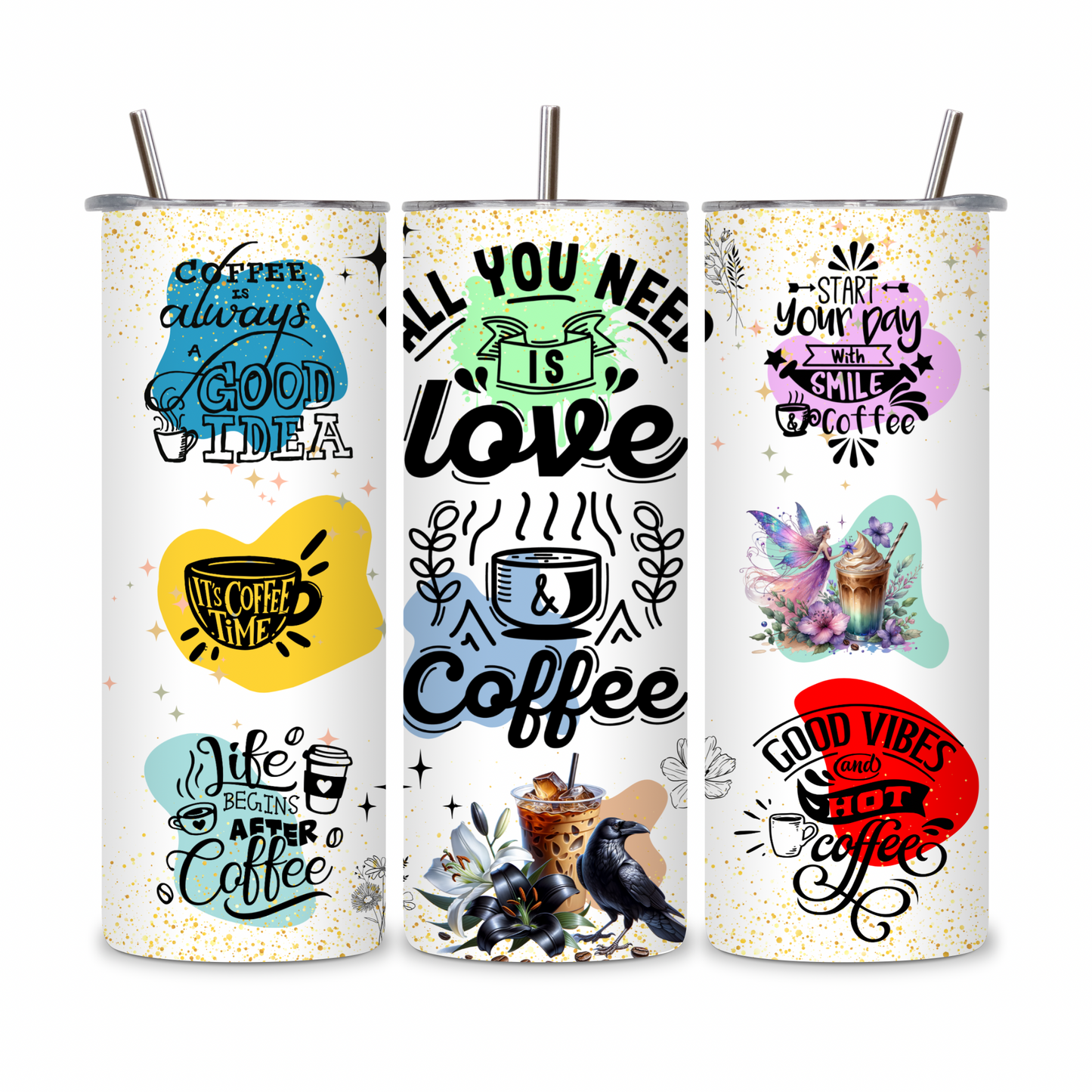 20 OZ Coffee Design Stainless Steel Tumblers