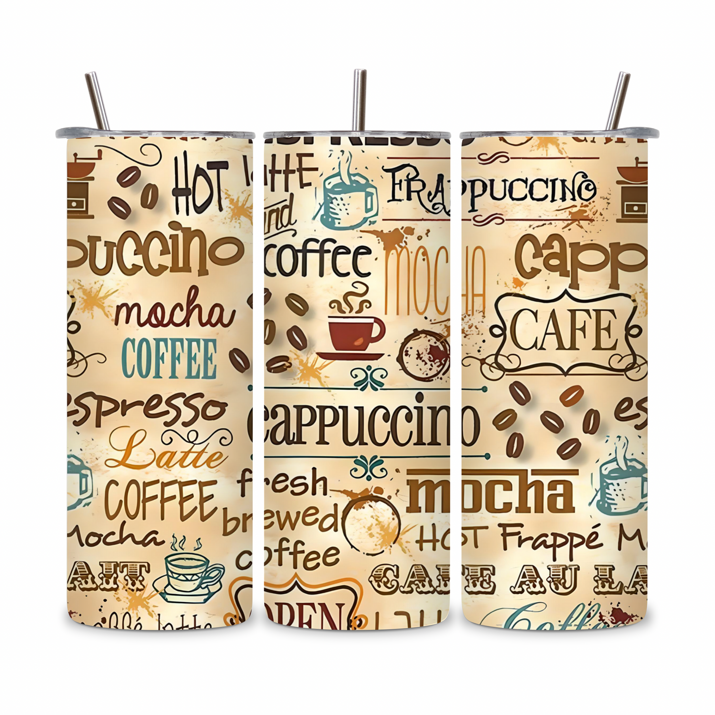 20 OZ Coffee Design Stainless Steel Tumblers