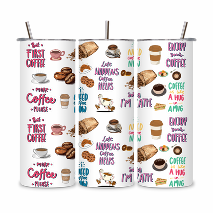 20 OZ Coffee Design Stainless Steel Tumblers