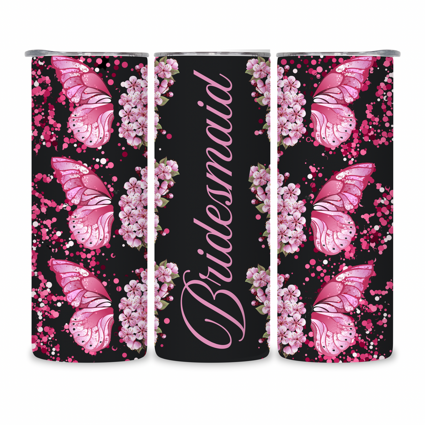 20 OZ Floral Bridesmaid Stainless Steel Tumblers