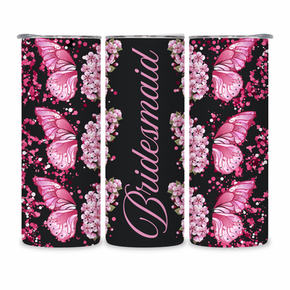 20 OZ Floral Bridesmaid Stainless Steel Tumblers