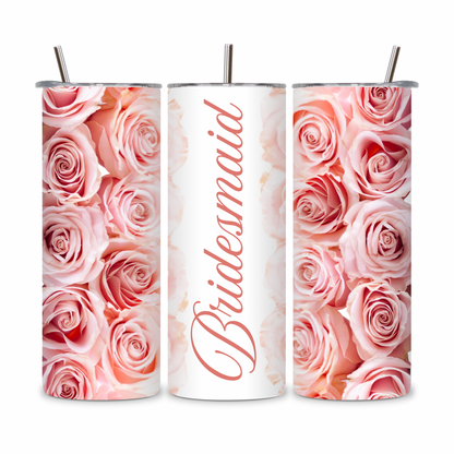 20 OZ Floral Bridesmaid Stainless Steel Tumblers