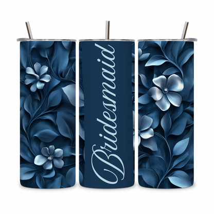 20 OZ Floral Bridesmaid Stainless Steel Tumblers
