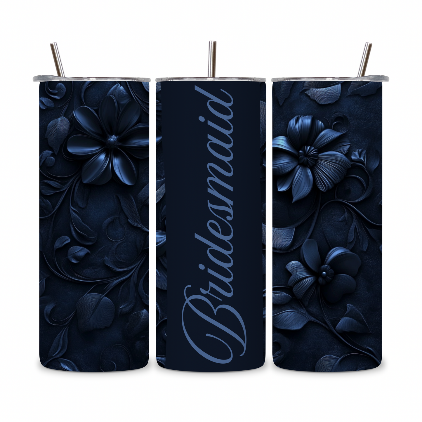 20 OZ Floral Bridesmaid Stainless Steel Tumblers