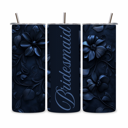 20 OZ Floral Bridesmaid Stainless Steel Tumblers