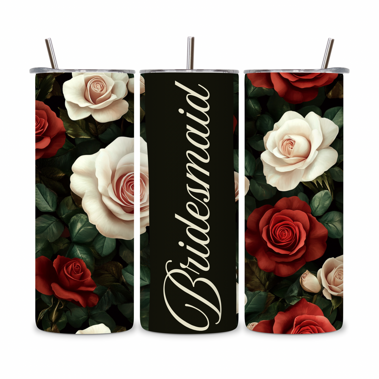 20 OZ Floral Bridesmaid Stainless Steel Tumblers