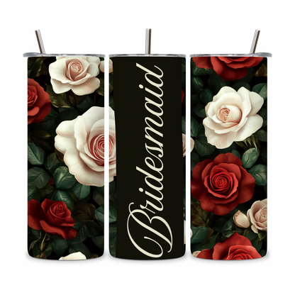 20 OZ Floral Bridesmaid Stainless Steel Tumblers