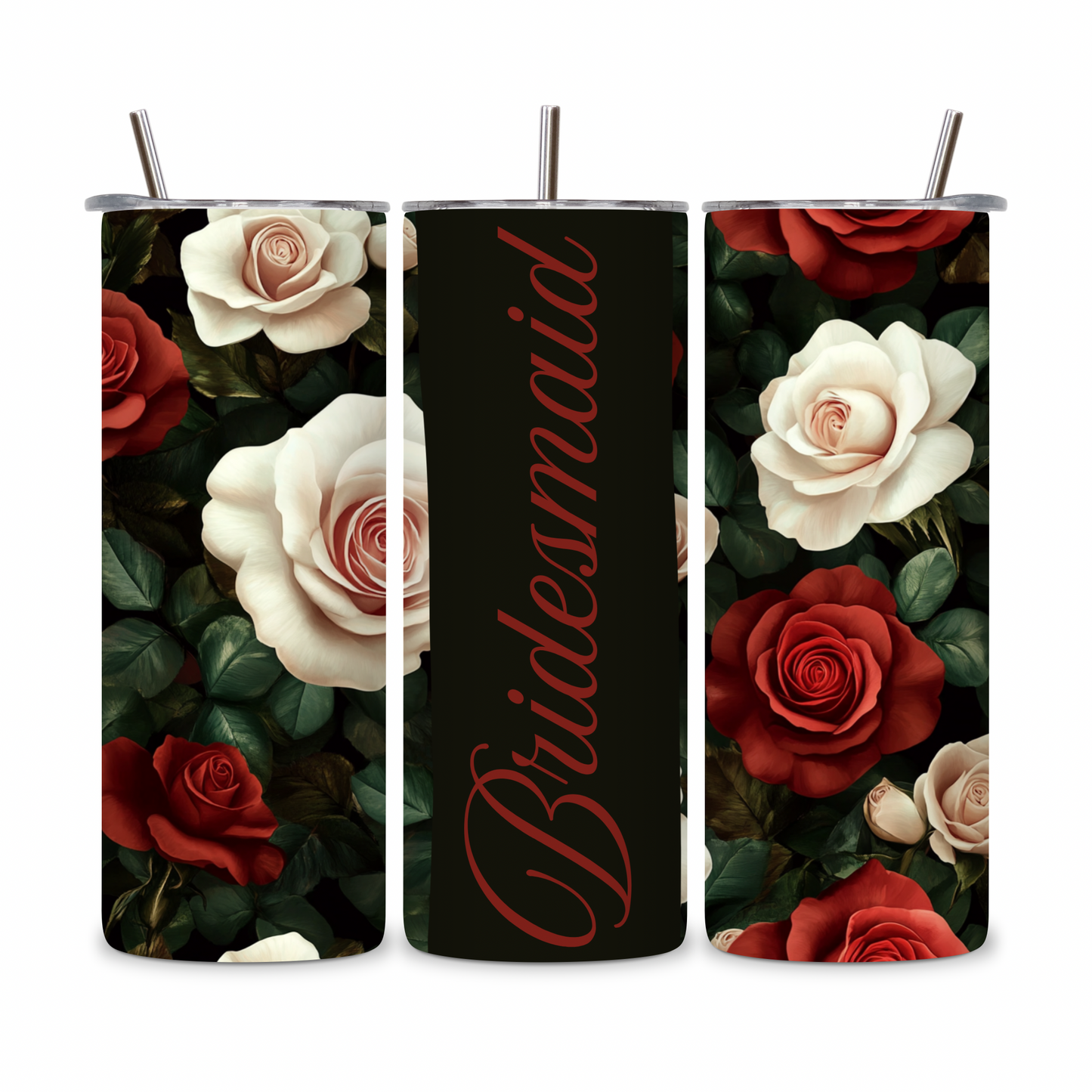 20 OZ Floral Bridesmaid Stainless Steel Tumblers
