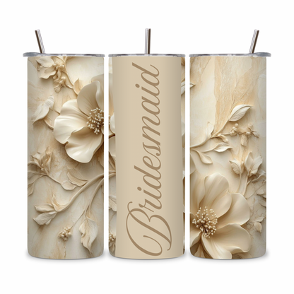 20 OZ Floral Bridesmaid Stainless Steel Tumblers