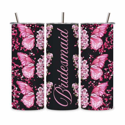 20 OZ Floral Bridesmaid Stainless Steel Tumblers