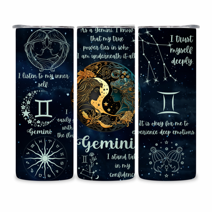 20 OZ Zodiac Affirmations Stainless Steel Tumblers